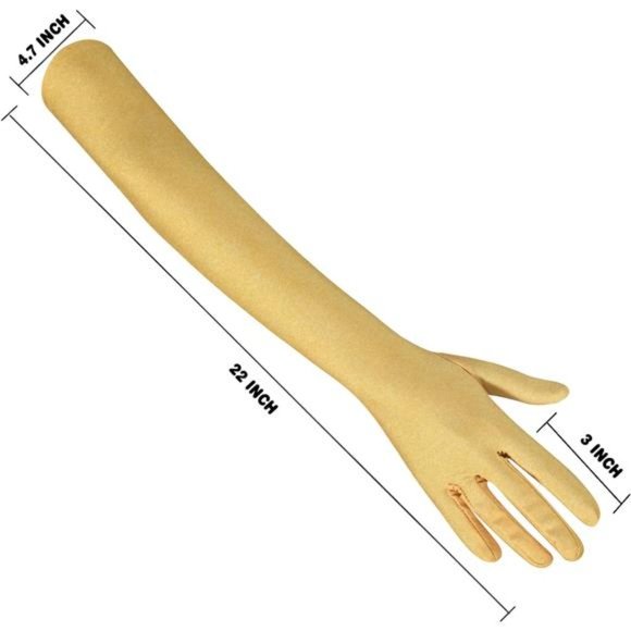 Long Opera Party Gloves for Women 1920s 20s Satin Gloves Costumes Elbow Length - Picture 2 of 6
